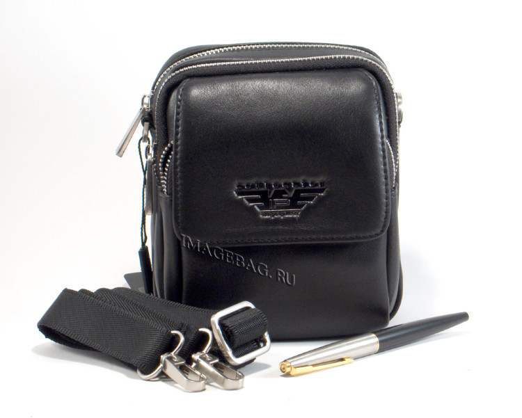 Поясная кожаная сумка IP Collection 8111-2 Black