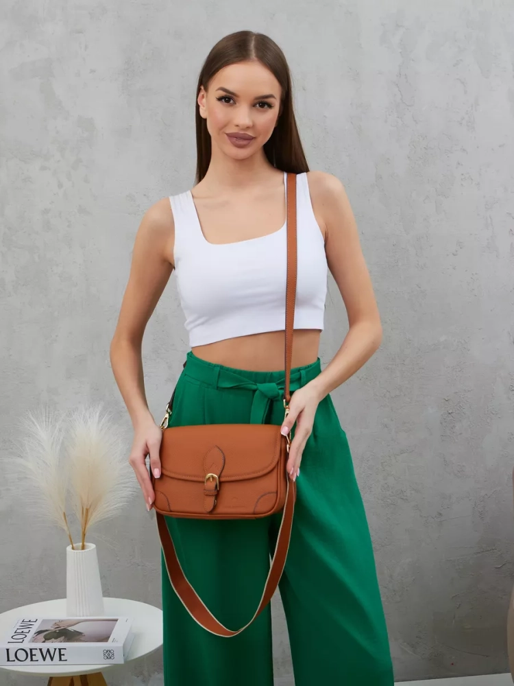 Женская кожаная сумка Paul Rayner brown 6333