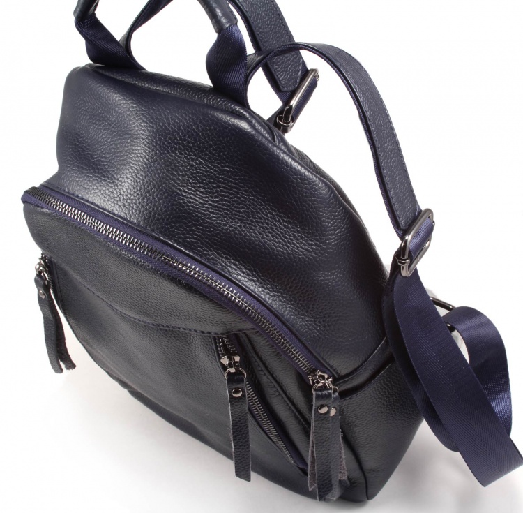 Рюкзак женский кожаный темно-синий Paul Rayner Amanda-0234