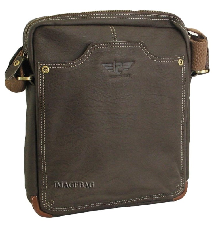  Cумка мужская коричневая IP Collection 80110-2-81gray