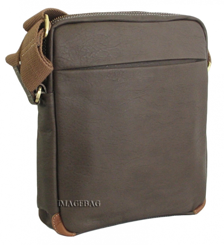  Cумка мужская коричневая IP Collection 80110-2-81gray.2