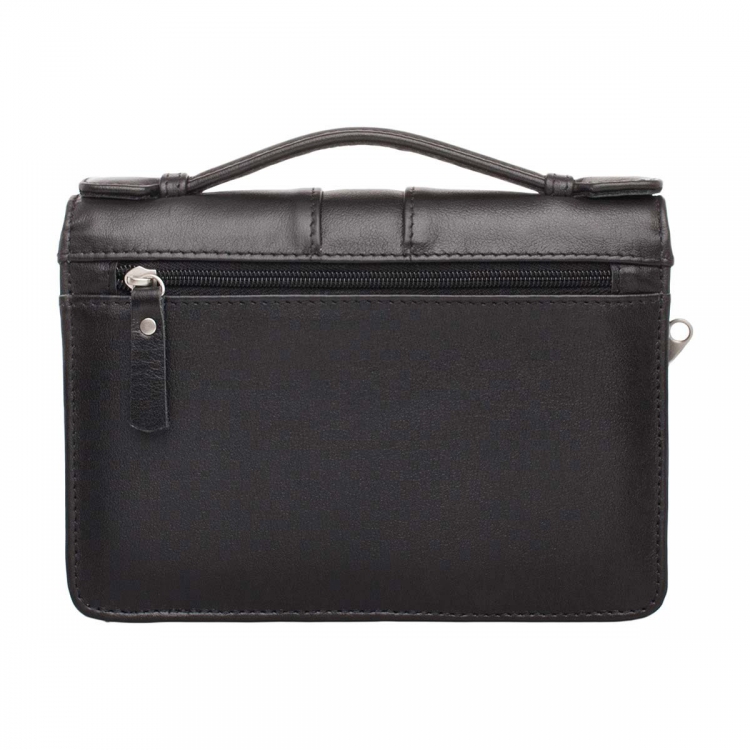 Барсетка мужская из натуральной кожи Alford Black