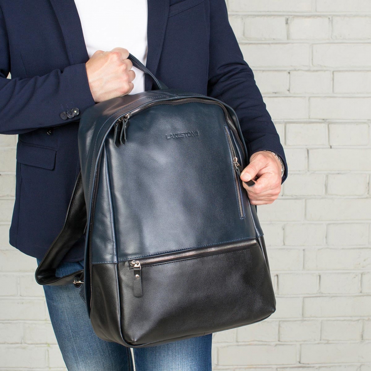 Кожаный рюкзак Adams Dark Blue/Black