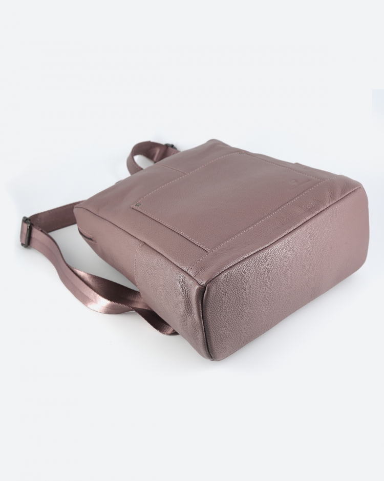 Женский рюкзак городской кожаный темно-розовый Paul Rayner 1071