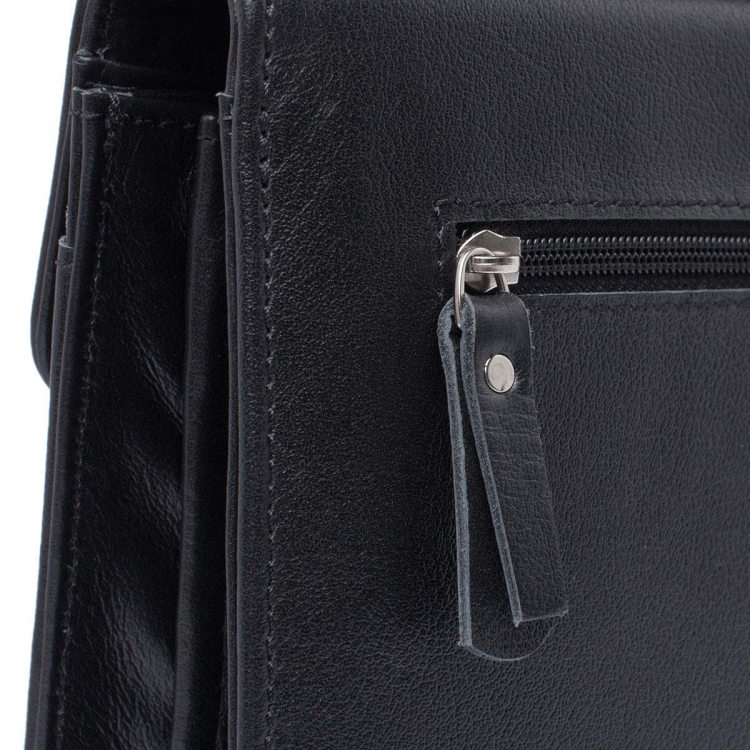 Компактная мужская барсетка из кожи Foxcote Black