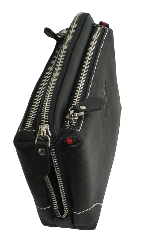 Кожаная мужская барсетка с короткой ручкой  IP Collection 80118-741.2