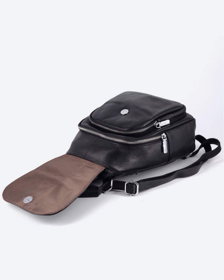 Рюкзак женский кожаный маленький Paul Rayner черный 1031-1