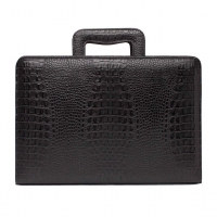 Папка для документов кожаная Elton Black Caiman