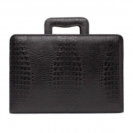 Папка для документов кожаная Elton Black Caiman