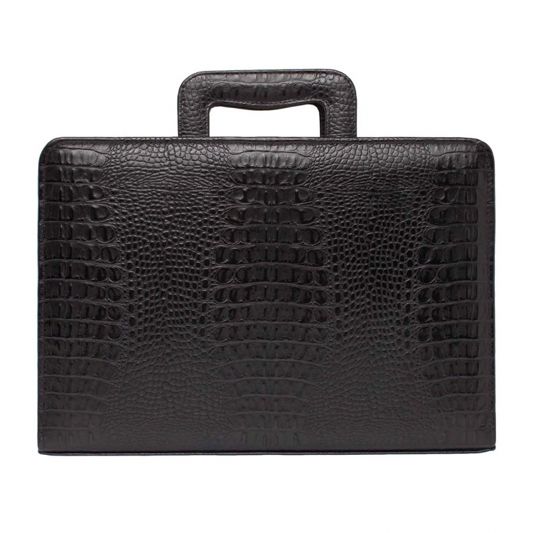 Папка для документов кожаная Elton Black Caiman