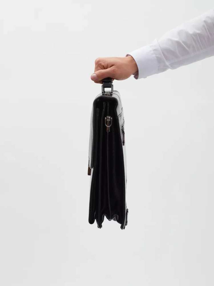 Деловой мужской кожаный портфель для документов и ноутбука с кодовым замком Paul Rayner 1-9504-1