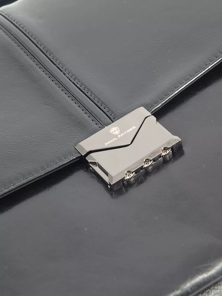 Деловой мужской кожаный портфель для документов и ноутбука с кодовым замком Paul Rayner 1-9504-1