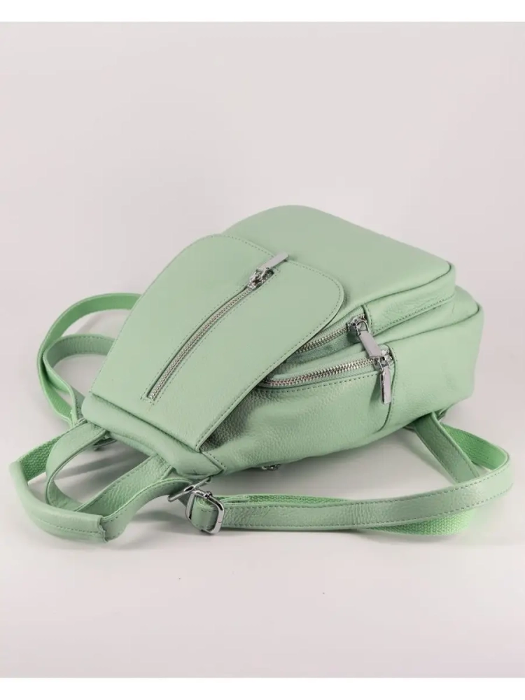Рюкзак женский кожаный маленький Paul Rayner мята 1031-1