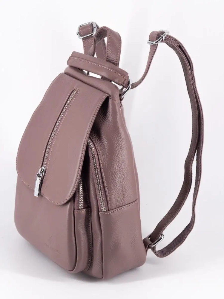 Рюкзак женский кожаный маленький Paul Rayner розовый 1031-1