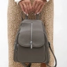 Рюкзак женский кожаный маленький Paul Rayner серый 1031-1