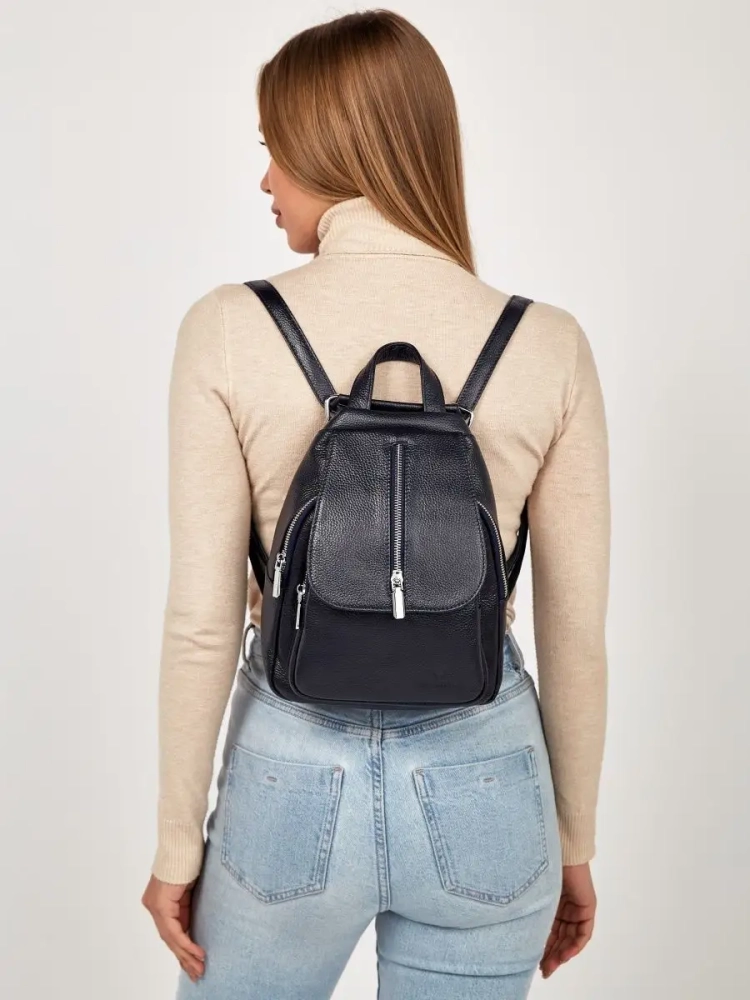 Рюкзак женский кожаный маленький Paul Rayner синий 1031-1