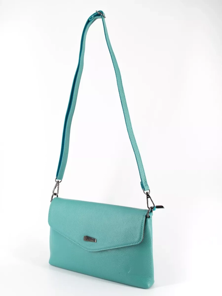 Клатч женский кожаный голубой 8819