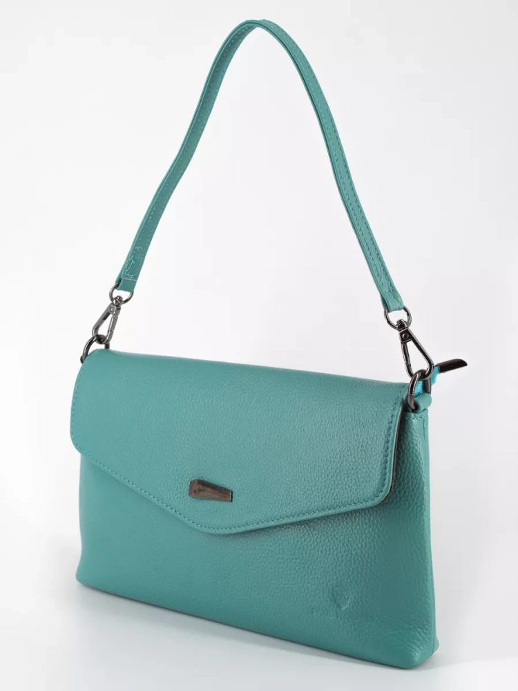 Клатч женский кожаный голубой 8819