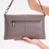 Клатч женский кожаный серый 8819