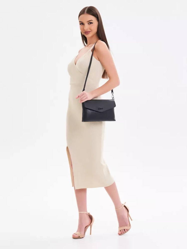 Клатч женский кожаный черный 8819